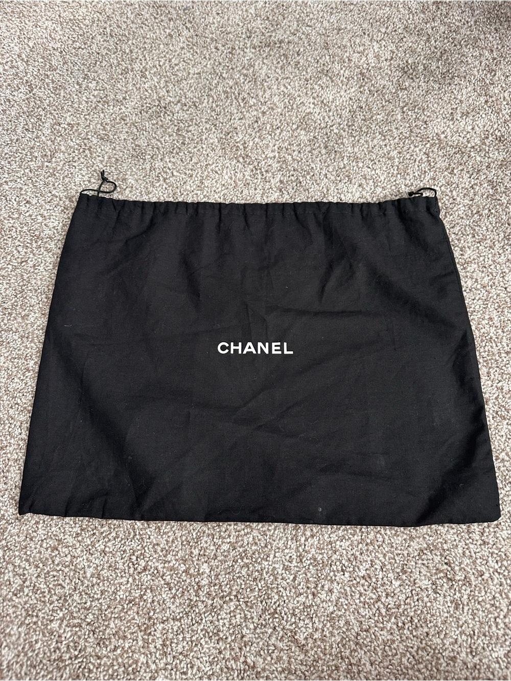 CHANEL Black Drawstring Dust Bag - Protective Storage for small to medium bag